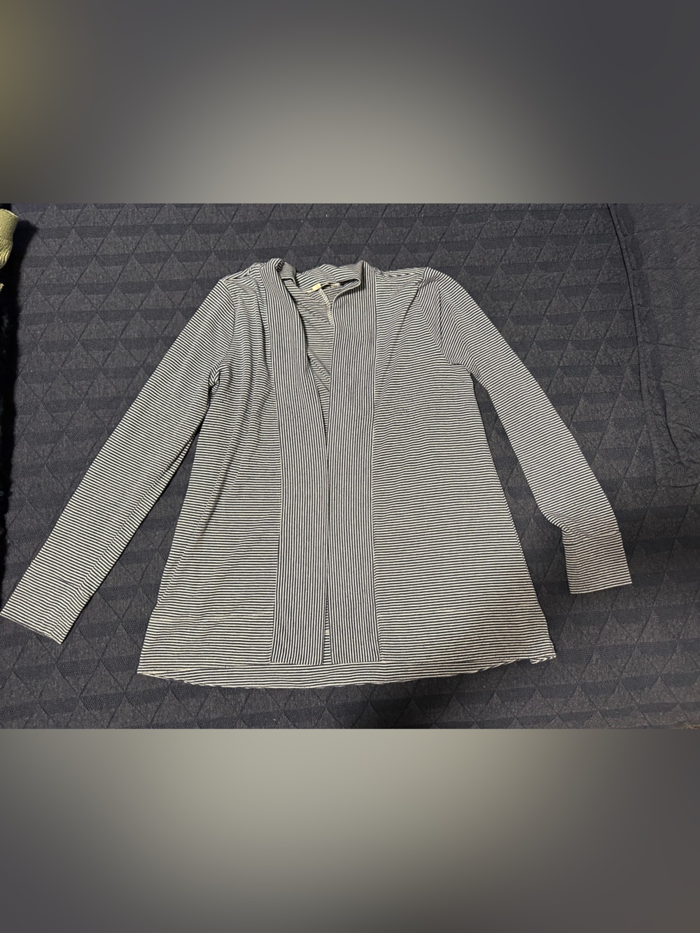 LOFT Navy & White open front cardigan